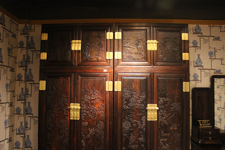 老挝大红酸枝（交趾黄檀）顶箱柜红木家具柜子