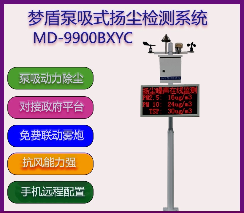 梦盾MD-9900BXYC泵吸式扬尘监测仪系统