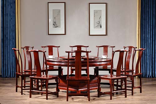 大红酸枝1.58米圆台古典家具红木家具