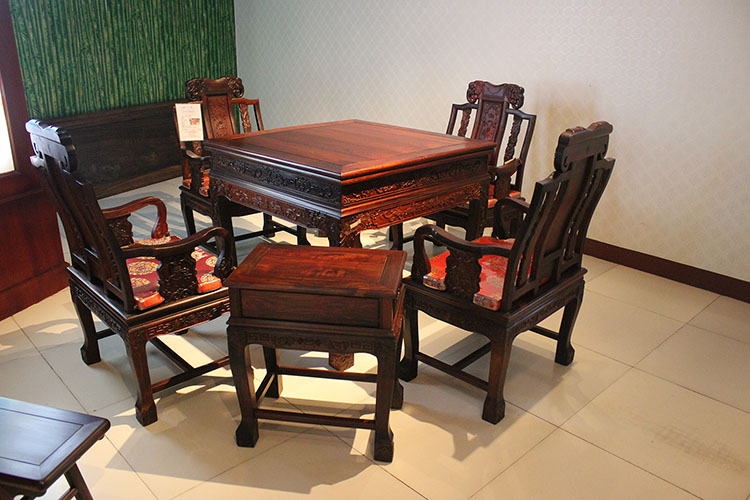 休闲家居红木家居老挝大红酸枝（交趾黄檀）麻将桌