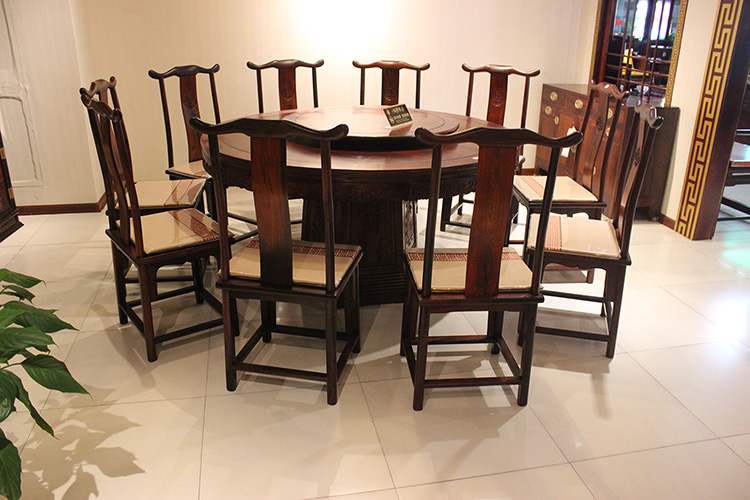 红木家具老挝大红酸枝（交趾黄檀）圆餐桌优惠上市
