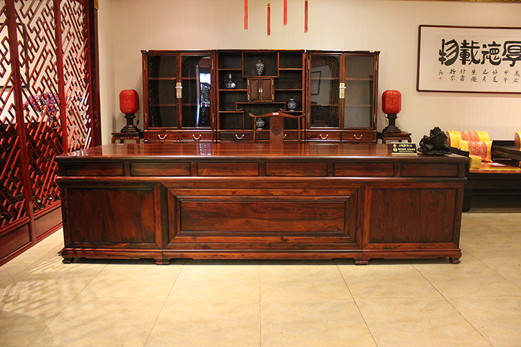 商业办公家具红木家具老挝大红酸枝（交趾黄檀）办公桌
