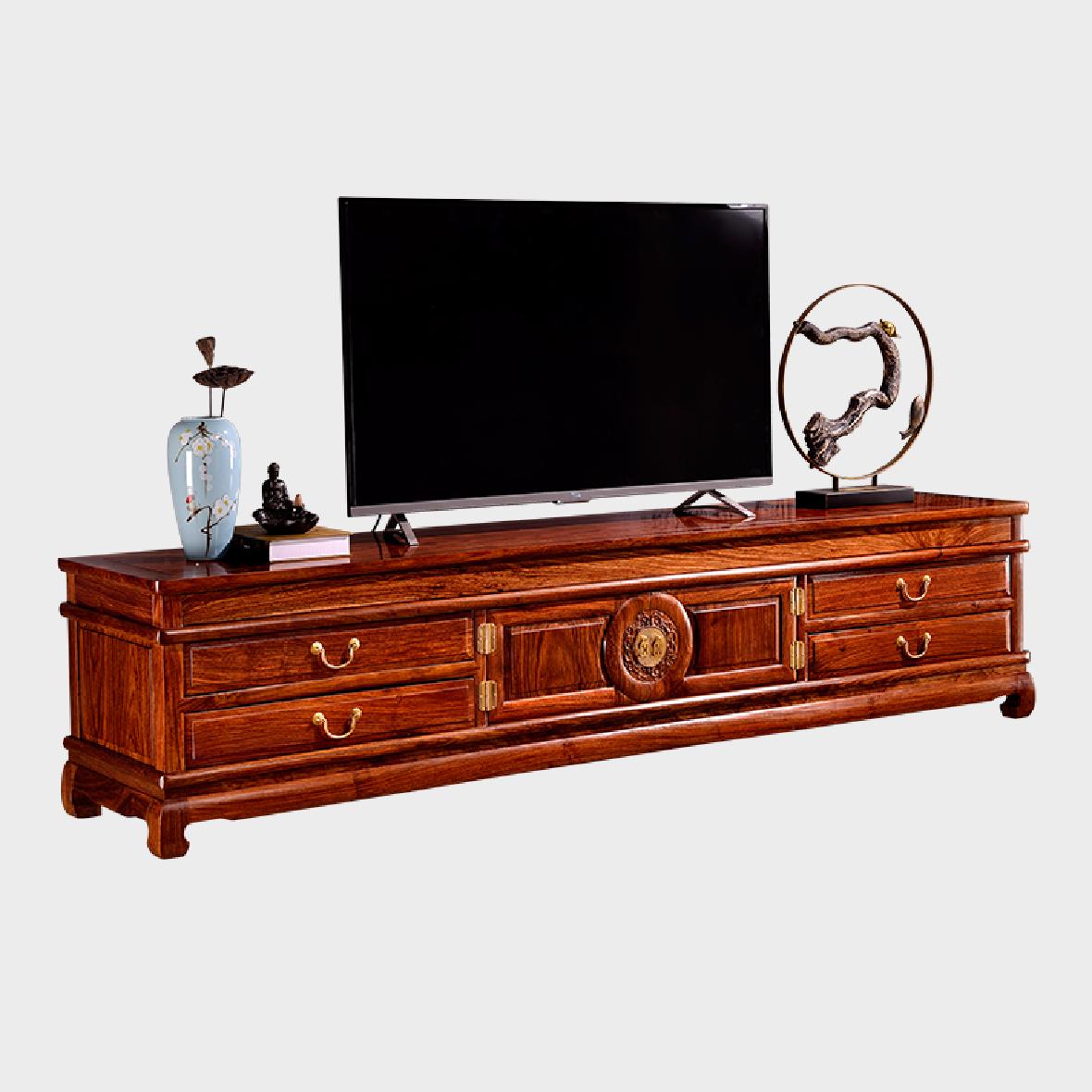 刺猬紫檀实木团圆电视柜质量可靠红木家具
